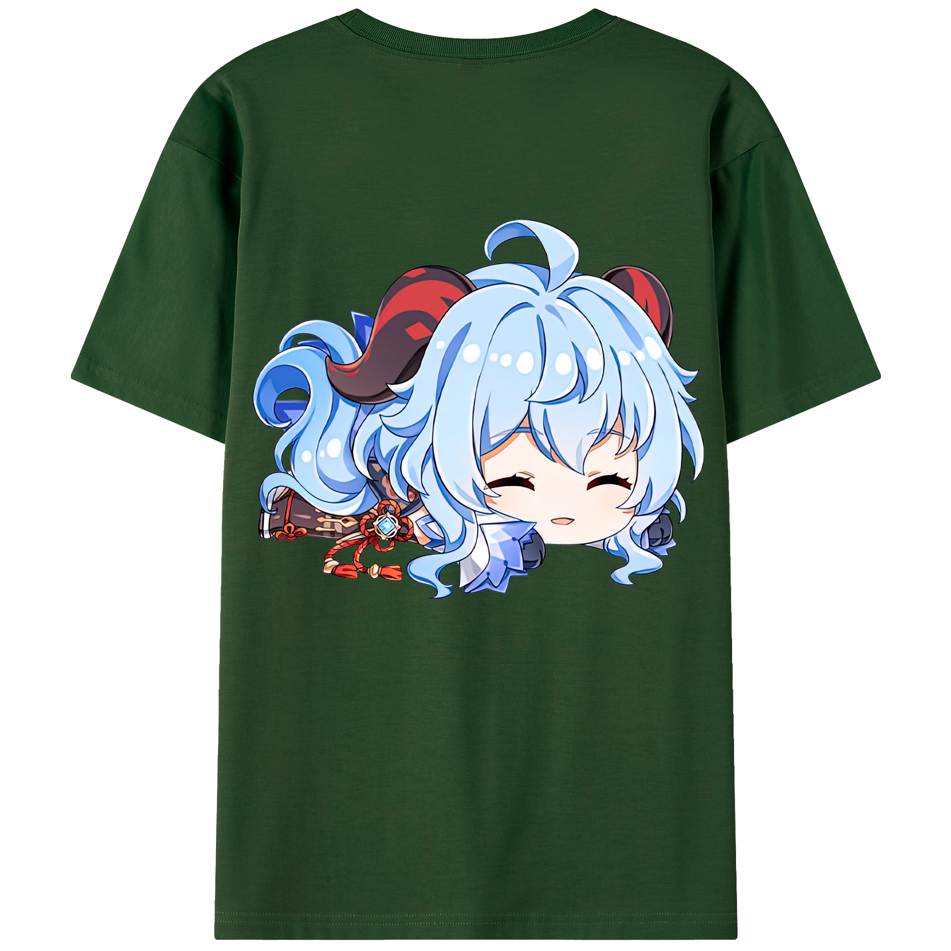 げんし神 甘雨 かんう genshin Ganyu 綿100％半袖Tシャツ（背面プリント）